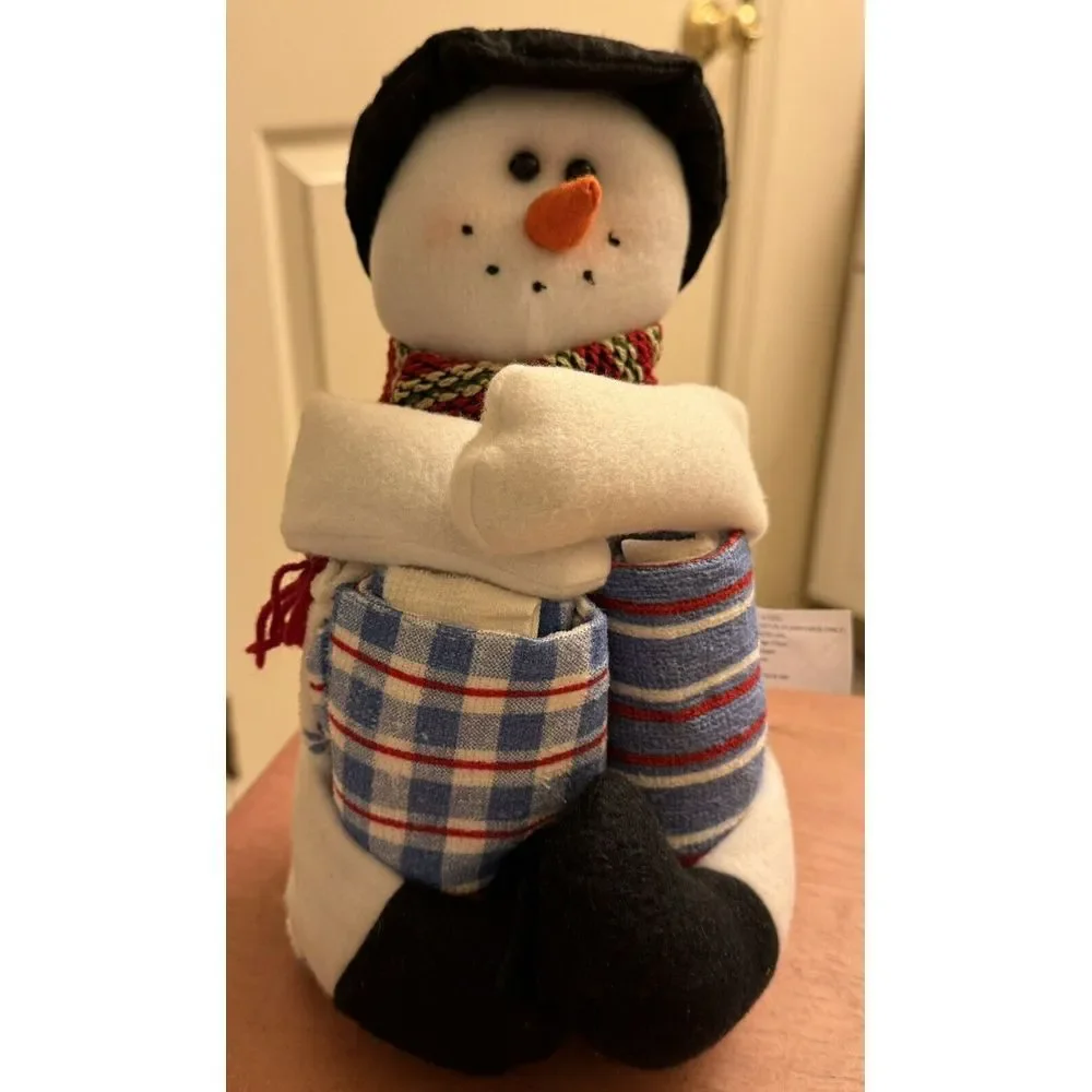 Christmas Snowman Plush Cloth Towel Set Holiday Home Decor Dish Kitchen 3 Towels